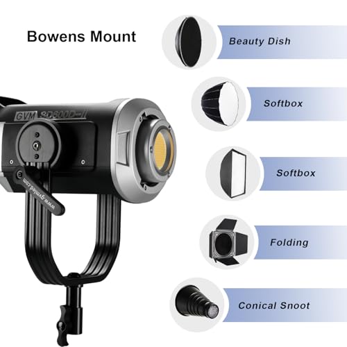 GVM 600W Bi-Color LED Video Light, 2700K-6800K Studio Photography Lighting, 128000Lux/1m Continuous Lighting Kit with APP & DMX Control for Filmmaking, Live Streaming, Broadcasting - size: 600W02