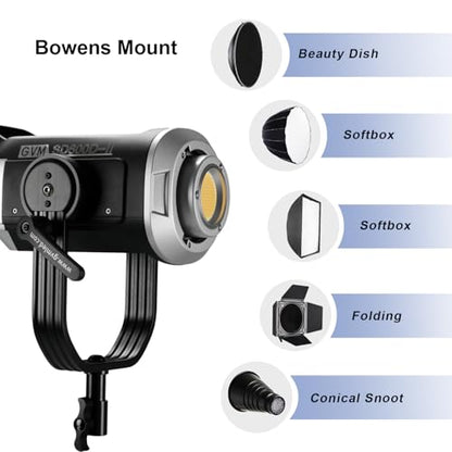 GVM 600W Bi-Color LED Video Light, 2700K-6800K Studio Photography Lighting, 128000Lux/1m Continuous Lighting Kit with APP & DMX Control for Filmmaking, Live Streaming, Broadcasting - size: 600W02