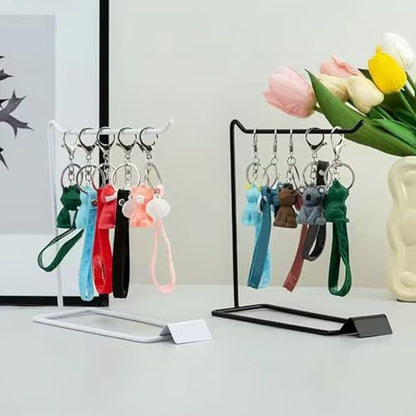 Multifuntional Jewelry Display Stand Showing Holder Alloy Texture Perfect for Necklaces Earrings and Bracelets Bouti - color: White