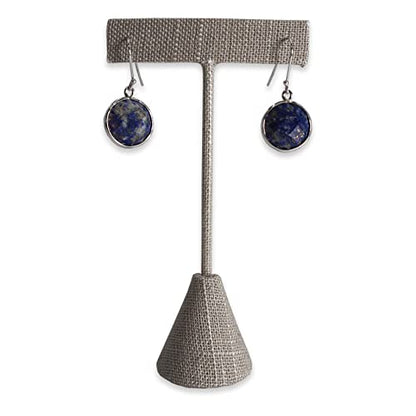 6Pcs Set Earring T Stand Display Set, Jewelry Display Stand for Showroom and Tradeshow Showcase Displays, various materials, 4 1/2 H in; 5 3/4 H in; 6 3/4 H in (Grey Linen) - color: Grey Linen