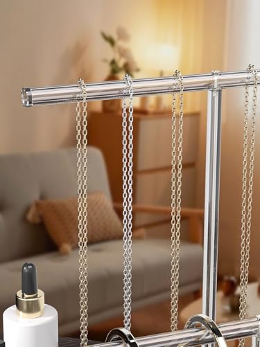Acrylic Jewelry Necklace Organizer Holder for Women, Bracelet Display Stand for Vendors, Clear Storage Hanger for Small Necklace, Jewelry Hanging Tree Stand for Selling (2 Tier) - style: 2 Tier