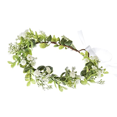 Vividsun Bridal Green Leaf flower Crown Eucalyptus Floral Headband Wedding Festivals Photo Props (E/Eucalyptus) - color: E/Eucalyptus