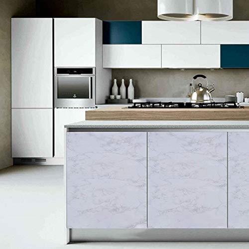 practicalWs Marble Paper Granite Gray/White Roll Kitchen Countertop Cabinet Furniture is Renovated Thick PVC Easy to Remove Without Leaving Glue Upgrade 17.71" x 196.8" - color: Gray/White, size: 17.7" x 196.8"
