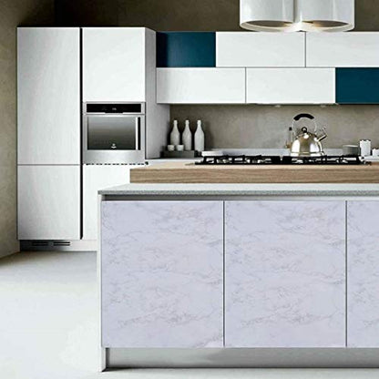 practicalWs Marble Paper Granite Gray/White Roll Kitchen Countertop Cabinet Furniture is Renovated Thick PVC Easy to Remove Without Leaving Glue Upgrade 17.71" x 196.8" - color: Gray/White, size: 17.7" x 196.8"