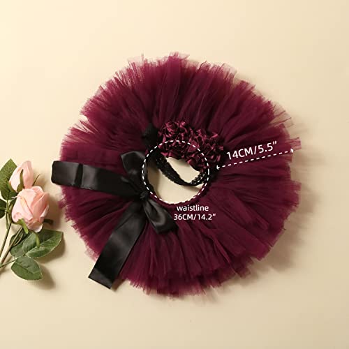 Ylsteed Newborn Girls Photography Prop Infant Tutu Skirt Newborn Lace Tulle Skirt Girl Photo Shoot Outfits Infant Princess Costume Clothes Photo Props-Purple - color: Purple