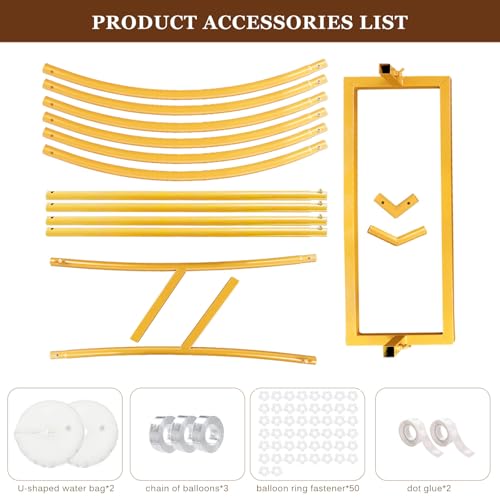 Heart Shaped Metal Balloon Arch Kit,6.6ft Wedding Heart Arch Backdrop Stand,with Water Bag for Proposal, Wedding, Valentine’s Day, Bridal, Birthday Party Decorations (Gold-Regular-S) - style: Gold-Regular-Small