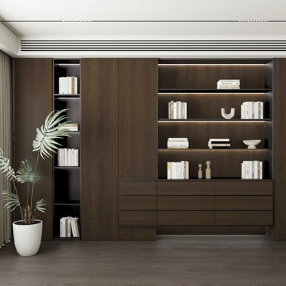 15.7"x354" Thickened Wood Contact Paper Peel and Stick Waterproof Self Adhesive Wallpaper Brown Textured Wallpaper Wood Grain Contact Paper Desk Countertop Vinyl Wrap for Cabinet Table Drawer Shelf RV - color: Dark Brown, size: 15.7" x 354"
