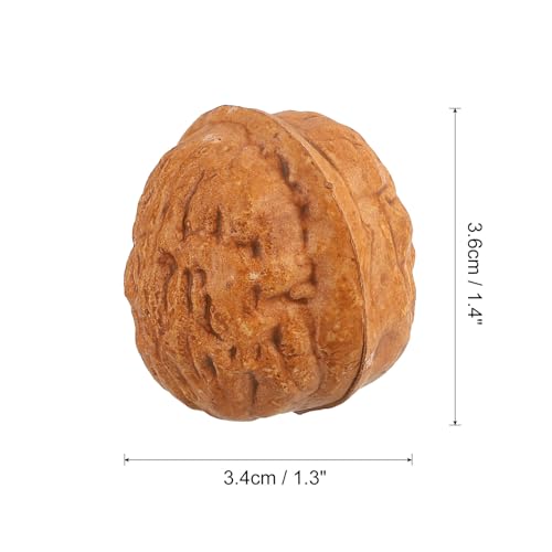 uxcell 20pcs Fake Walnut, Artificial Lifelike Walnut Decoration Fake Fruit Model for Photography Prop Kitchen Decoration, Brown