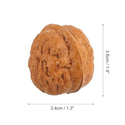 uxcell 20pcs Fake Walnut, Artificial Lifelike Walnut Decoration Fake Fruit Model for Photography Prop Kitchen Decoration, Brown