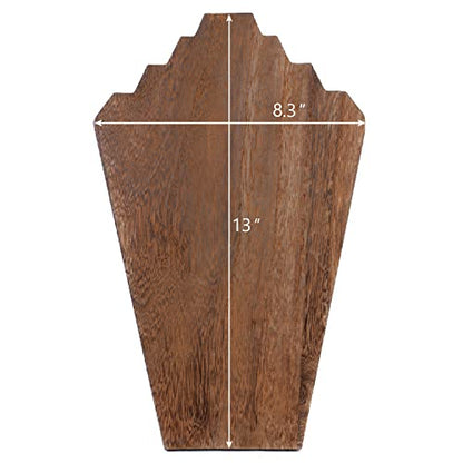 Ikee Design 2 Pcs Lightweight Wooden Necklace Display Bust Easel Jewelry Display for Shows, Necklace Stand, Brown Color, 8.3 W x 4.3 D x 13 H in - color: Brown