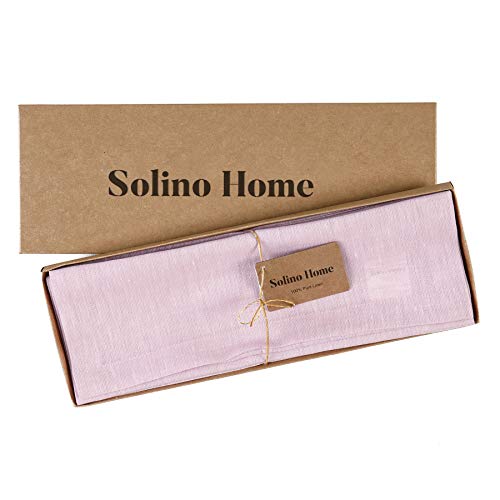 Solino Home Linen Placemats Set of 4 - Bubblegum Pink Placemats 14 x 19 Inch - 100% Pure Linen Table Mats for Spring, Summer - Athena - color: 04: Bubblegum Pink, size: 14" X 19" (Set of 4)