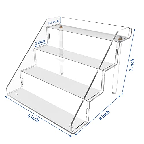 Sezanrpt Clear Acrylic Display Risers Stand Set of 2, Perfume Organizer Holder And Storage, Acrylic Cupcake Stand, Tiered Display Shelf for Funko Pop, Collections, Spice, Nail Polish, 9x8.3x6.7 inch - size: 9x8.3x6.7 inch