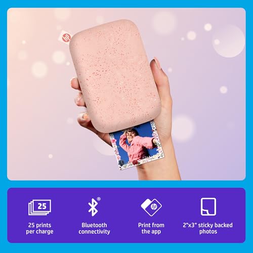 HP Sprocket Portable 2x3 Inch Instant Photo Printer (Blush Pink) Print Pictures on Zink Sticky-Backed Paper From Your iOS & Android Device - color: Pink, style: Printer