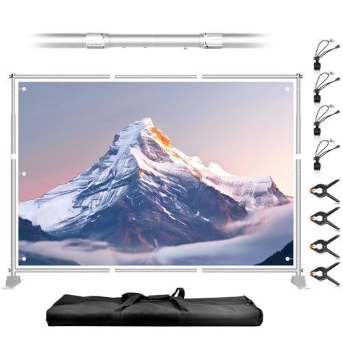 10 x 8FT Backdrop Banner Stand, Heavy Duty Adjustable Photo Background Support Frame Kit, Step and Repeat Stand for Photo Booth, Parties, Exhibition, Trade Show, Wedding - Silver - color: Silver, size: 8x10ft
