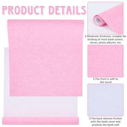 CRASPIRE 51 x 11.8 Linen Book Cloth Pearl Pink for Book Binding A4-A8 Fabric Surface Paper Backed Bookcover Album Scrapbooking Archival DIY Covering Protector Bookcloth Bookbinding Supplies - color: Pearl Pink Linen 51 X 11.8"
