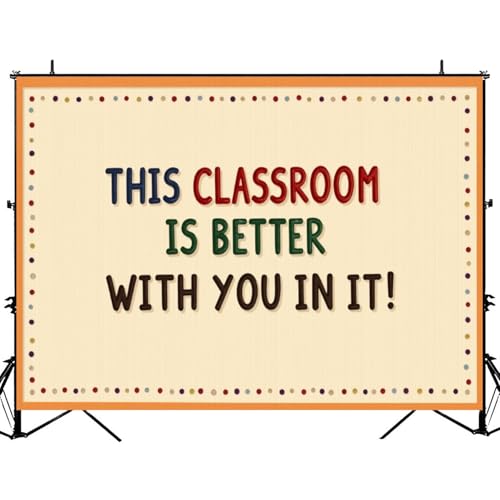 5x7ft Photography Backdrop Boho Classroom Decor Teacher Affirmation Welcome Sign Wall Hanging Photo Backdrop Photography Background for Photoshoot Portrait Video Party Photo Studio Prop Booth - color: Color10