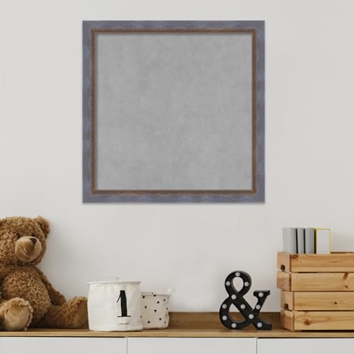 Amanti Art Blue Framed Magnetic Board 18x18 Small Vision Board for use with Magnets, 100% Metal Sheet to Display Items as Office Decor or for Home Organization in mudroom, Kitchen or Kids Room - color: Two Tone Blue Copper, size: 18"W x 18"H