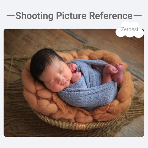 Zeroest Newborn Photo Prop Stretch Knit Wrap for Baby Photography Newborn Photoshoot Outfits Boys Girls Posing Blanket (Blue) - color: Blue