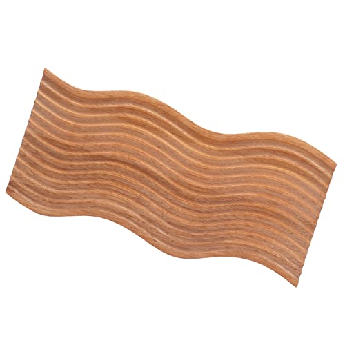 Wooden Bread Dessert Tray, Natural Beech Wood Multifunction Serving Tray, Geometric Design Bread and Dessert Plate for Home Kitchen, Parties, and Food Photography (Water Ripple) - size: 15.7" x 7.1" x 1.2"