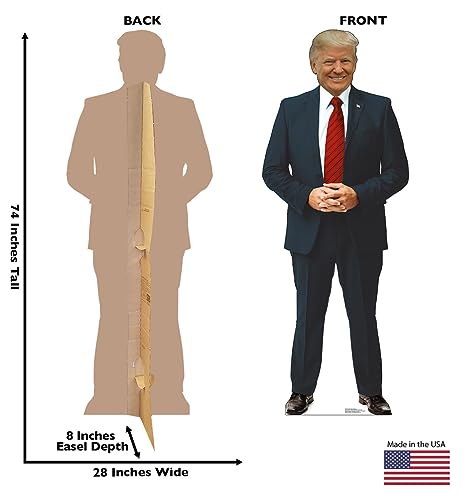 Cardboard People President Donald Trump with Red Tie Life Size Cardboard Cutout Standup - color: President Donald Trump With Red Tie