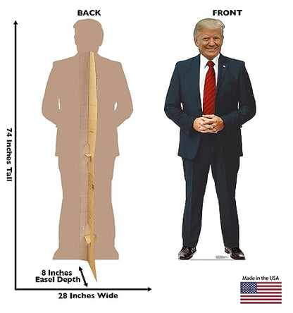 Cardboard People President Donald Trump with Red Tie Life Size Cardboard Cutout Standup - color: President Donald Trump With Red Tie
