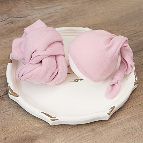 Zeroest Newborn Photography Wraps with Hat Baby Photo Outfit Girl Stretch Blanket Infant Boy Props for Baby Photo Shoot - color: Pink