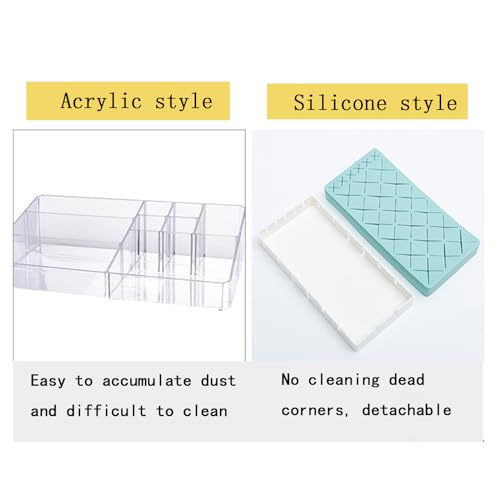 Silicone Lipstick Holder 18+6 Slots, Lipstick Organizer Stand Square Makeup Display Case for Brush Lip Eye Stick Nail Polish Brushes Eyebrow, Premium Cosmetic Organizer-Green - color: Green
