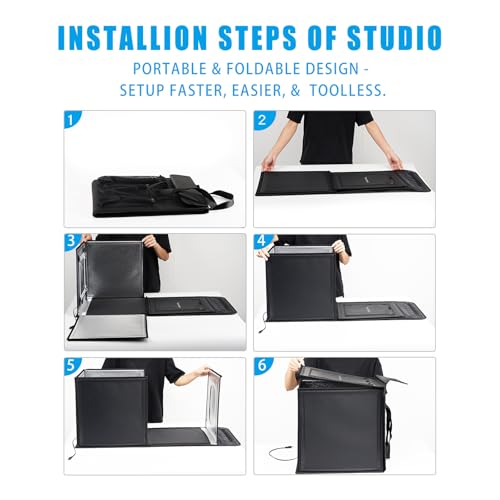 Photo Studio Light Box, 20"x20" Professional Photography Photo Light Box with 160 LEDs Lights & 4 Color Backgrounds for Product Picture Photography - size: 20*20inch