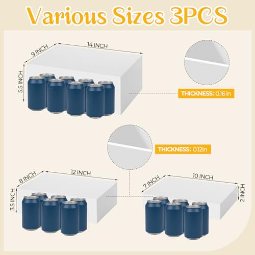 3 Pack Extra Large Acrylic Buffet Risers - 14”, 12”, 10” White Display Stands with Hollow Bottoms, Cube Riser Boxes Nesting for Dessert Food Catering Buffet Display Party Supplies - color: White, size: 14”,12”,10”