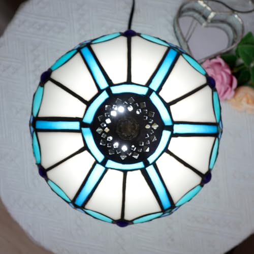 Tiffany Lamp Stained Glass Table Lamp Blue Butterfly Pattern Table Lamp, Cute Unique Small Bedside Nightstand Lamp, Mini Decorative Desk Night Light for Bedroom Kitchen Counter Small Spaces - color: Tiffany Lamp Y