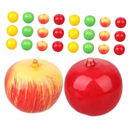 60pcs Mini Artificial Apples Lifelike Fake Fruits Plastic Simulation Decor for Kitchen Party Table Photography Props