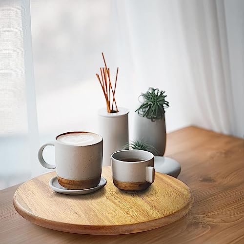 Acacia Wood Lazy Susan Wood Turntable Tray Cabinet Organizer, 16" - size: 16"-wood