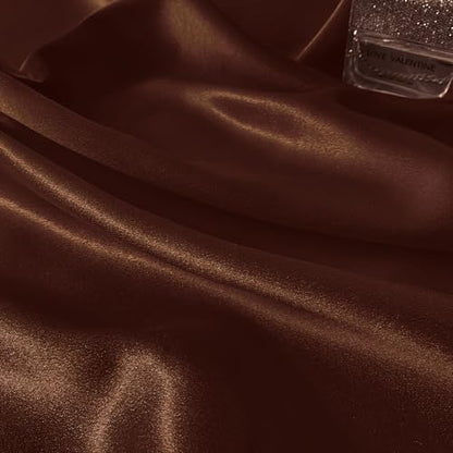RUDONG M Satin Photography Backdrop 3.3x2.5ft - Wrinkle-Free Silky Fabric Background for Jewelry/Cosmetics/Flat Lay/Studio, Brown Backdrop Cloth (100x75cm) - color: Brown