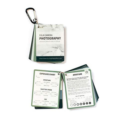 DSLR Cheat Sheet Cards for Canon, Nikon and Sony Cameras - Plastic Quick Reference Photography Cards | Camera Settings, Exposure & Manual Mode (Classic) - color: Classic