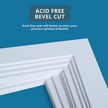 Somime 10 Pack Precut 16x20 Picture Frame Mat, White 16x20 Photo Mat with 11x14 Opening, Acid Free Frame Matte for Artworks, Prints - size: white 10pc precut 16x20