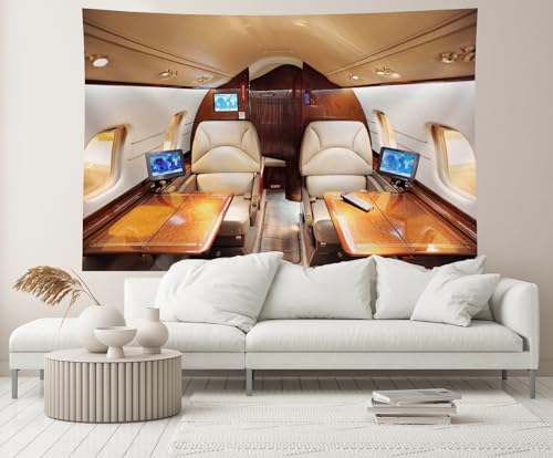 5x4ft Airplane Backdrop Airplane First-Class Cabin Interior Seats Photo Background for Plane Theme Party Decor Baby Shower Birthday Business World Travel YouTube Photo Studio Props - size: 5x4ft