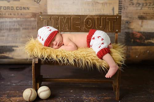 Newborn Monthly Baby Photography Props Outfits Infant Baseball Hat Shorts Set for Boy Photo shoot Costume