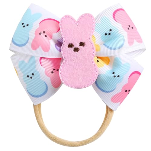 Bunny Hair Bow Pink Rabbit Bowknot Ribbon Easter Spring Hair Accessories 1PC Headband for Baby Girls - color: 1PC Headband
