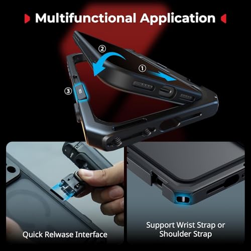 SMALLRIG Mobile Video Cage for iPhone 17 Pro, with Phone Case/TPU Soft Frame/T-Mount & 17mm Threaded Lens Backplate, Phone Video Rig for Videography Recording Vlog, Flagship Edition - 5542 - style: Flagship Cage