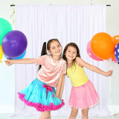 10ft x 10ft White Backdrop Curtains for Parties, Fabric Satin Background Curtain with Rod Pockets for Weddings, Birthday, Baby Shower, Photography, Graduation Party Backdrop Drapes, 2 Panels - color: White
