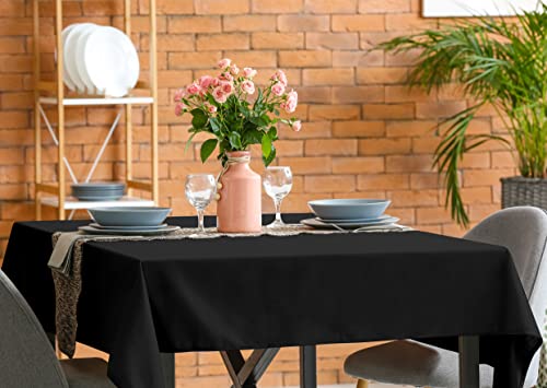 Utopia Kitchen Square Table Cloth 2 Pack(54x54 Inches, Black), Tablecloth Machine Washable, Polyester Table Cover for Dining, Buffet Parties, Picnics, Events, Weddings and Restaurants - color: Black, size: 2 Pack 54x54 Inch Tablecloth