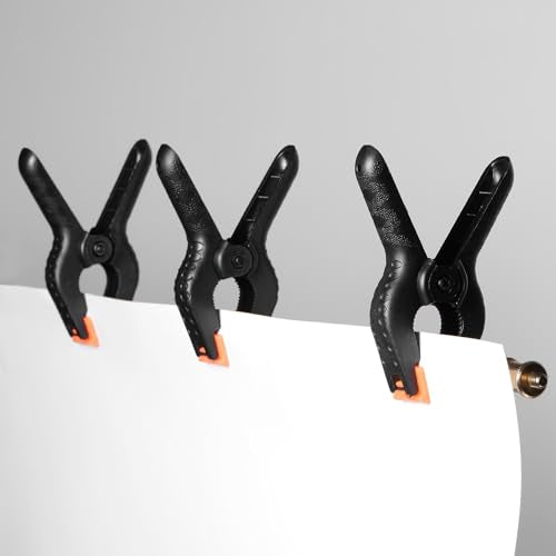 HARFINGTON 20Pcs Plastic Spring Clamps Heavy Clip 2.5" Professional Small Muslin Clamp for Backdrop, Wood Working, Photo, Craft - size: 2.5"