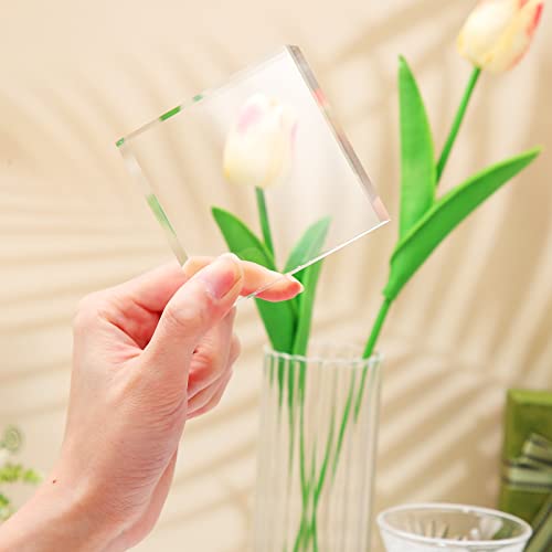 Vicenpal 8 Pcs Acrylic Square Display Block Clear Polished Cube Jewelry Stand Solid Acrylic Pedestal Stand Crystal Ring Showcase Holder Display Base for Riser(3 x 3 x 1 Inch) - size: 3 x 3 x 1 Inch