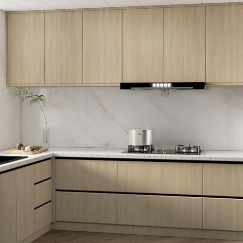 32x315inch Extra Wide Light Brown Wood Grain Wallpaper Peel and Stick Beige Oak Texture Contact Paper Air Guide Slot Design Matte Thick Self-Adhesive Waterproof Furniture Sticker Wood Grain Vinyl Wrap - color: Light Brown, size: 32" x 315"