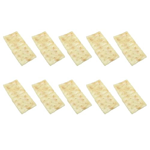 10PCS Artificial PVC Realistic Soda Crackers DIY Food Play Cookie Props Model Decoration Used as Photo Props Dining Table Kitchen Display Home Decoration