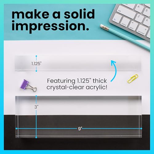ExcelMark Blank Clear Acrylic Block (3 x 9, inches)