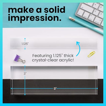 ExcelMark Blank Clear Acrylic Block (3 x 9, inches)