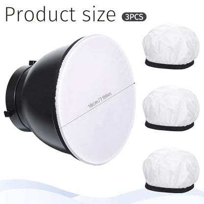 3 Pcs Light Diffuser, 7"/18cm Soft Light Reflector Diffuser, Standard Cloth Diffusers Lights Sock for Studio Strobe Reflectors, Video Shooting - color: 3 Pcs