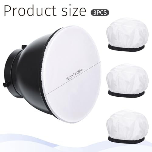 3 Pcs Light Diffuser, 7"/18cm Soft Light Reflector Diffuser, Standard Cloth Diffusers Lights Sock for Studio Strobe Reflectors, Video Shooting - color: 3 Pcs