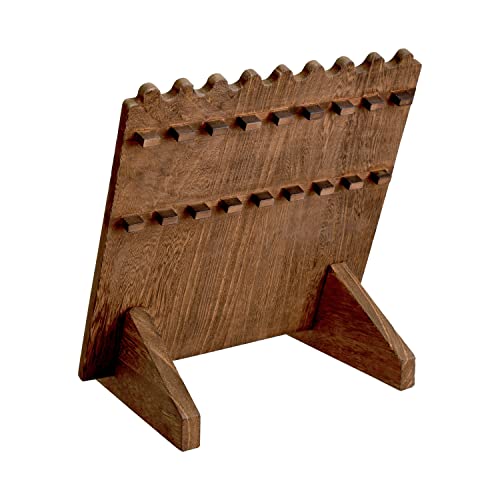 Ikee Design Set of 2 Wood Necklace Jewelry Display Stand for 8 Necklaces, Necklace Display Holder Organizer, Brown Color - color: Brown